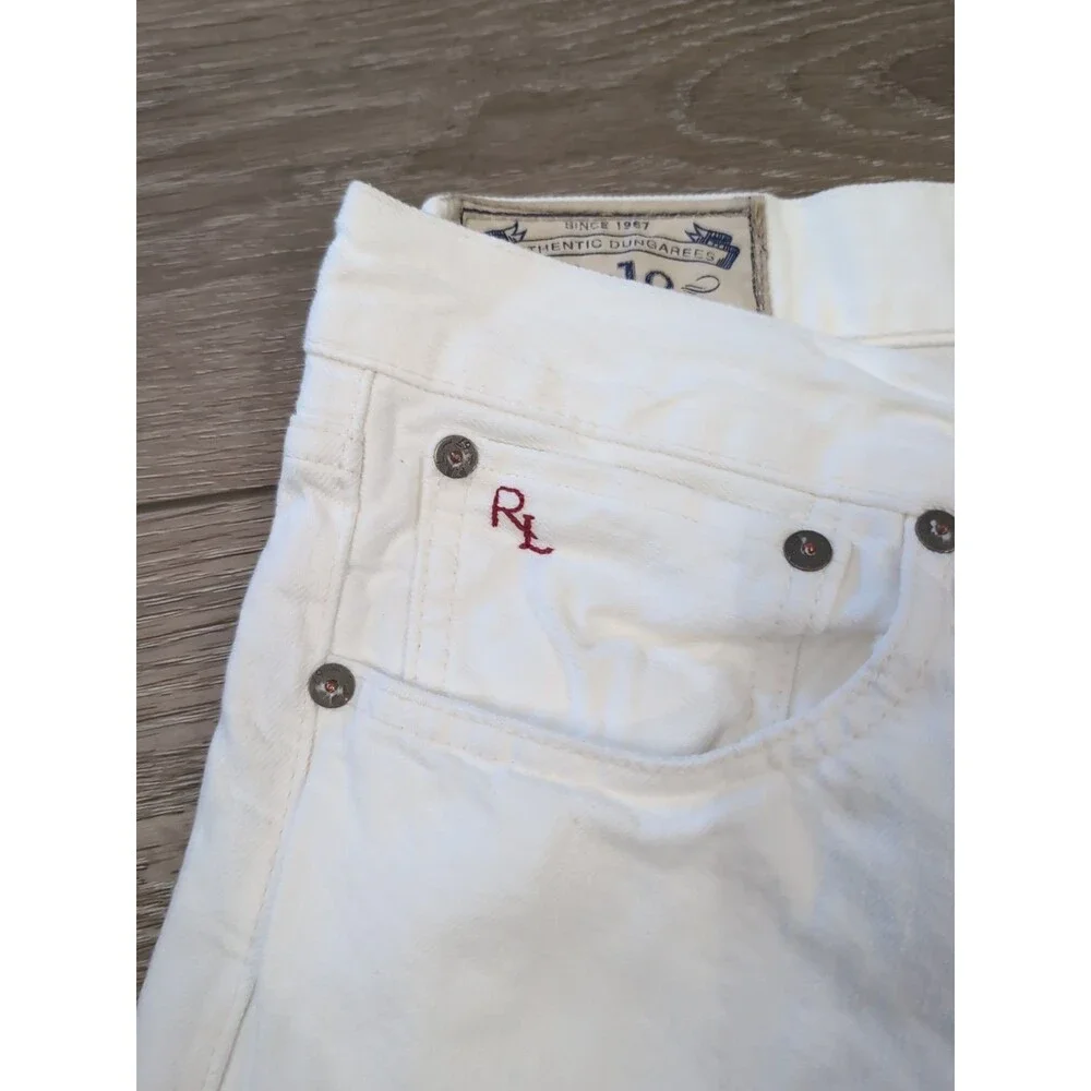 POLO RALPH LAUREN HAMPTON STRAIGHT MEN'S DENIM JEANS HUDSON WHITE 33X32  EUC